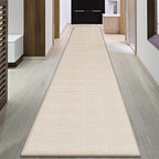 GOYLSER 15 ft Jute Running Rugs for Hallway, Kitchen Rug Runner Non Slip Washable Absorbent Hall Runner Rug, Beige Runner for Kitchen Floor Non Slip