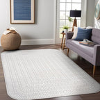 Beverly Rug Modern Geometric Area Rug 4x6 Low-High Pile Durable Soft Abstract Grid Indoor Rugs for Living Dining Room Office Stain Resistant Non Shedding Casual Indoor Carpet Beige White 4 x 6