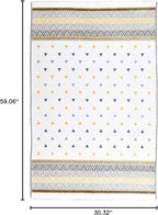 Alfa Rich 3x5 Gold Gray Off White Washable Area Rugs for Living Room Bedroom Kitchen Decor Runner