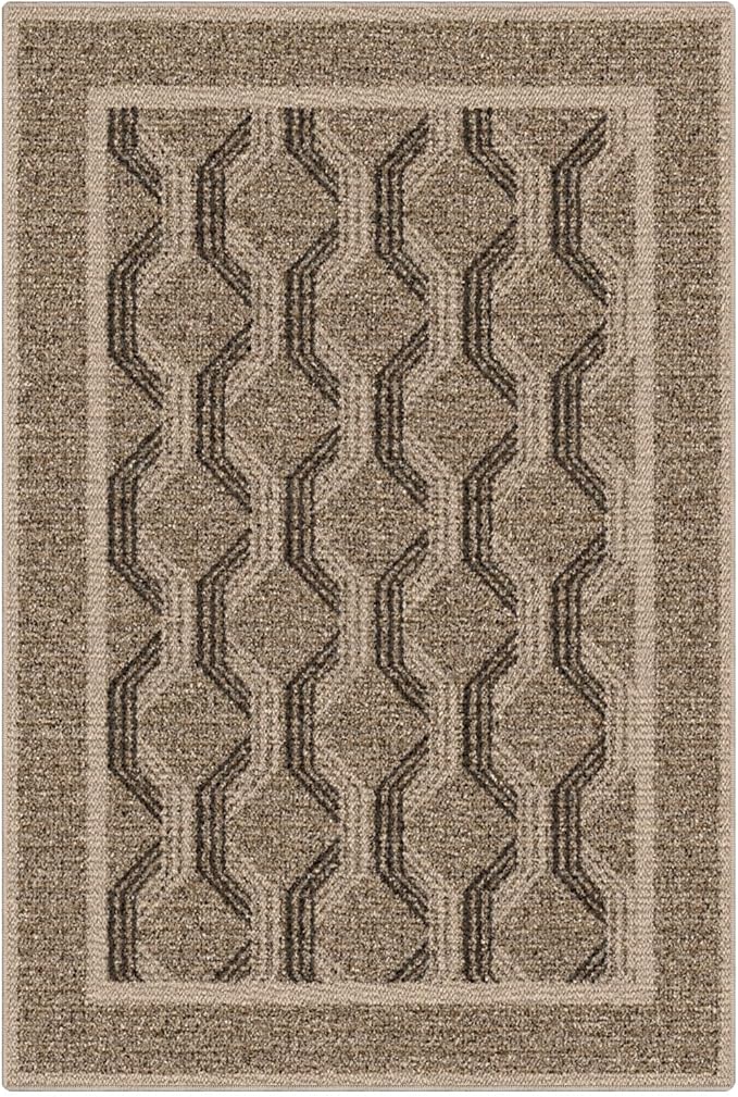 LUMI 4x6 Washable Area Rug for Living Room, Ultra Soft Modern Abstract Rugs Non Slip with Rubber Backing, Low Profile, High Traffic, Stain Resistant Carpets, Ideal for Bedroom, Dining Room, Indoor