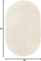 Unique Loom Solid Shag Collection Area Rug (3' 3" x 5' 3" Oval, Snow White)