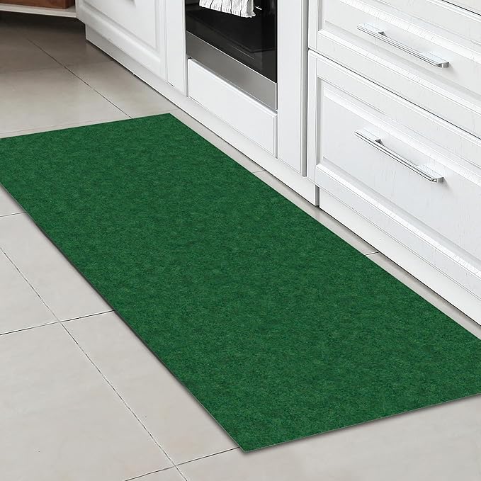 Ottomanson 2'7" x 5' Mud Mat Area Rug Scraper Carpet - Non-Slip, Dirt Trapping for Indoor & Outdoor Use - Ideal for Entryway, Garage, Kitchen, Patio & High-Traffic Areas, Green