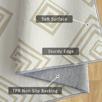 Washable 5x5 Modern Geometric Rug Living Room, Beige Abstract Diamond Design Area Rugs for Bedroom, Modern Geometric Home Decor Carpet, Low Pile, Non Slip, Kids & Pet Friendly (N4179)
