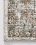 LUMI Washable Kitchen Rug, 23x59 Non-Slip Indoor Hallway Runner, Soft Low Pile Vintage Distressed Area Rugs for Laundry, Bedroom, Celadon