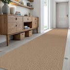 KOZYFLY Extra Long Runners for Hallways 3x18 ft Washable Kitchen Runner Non Slip Rubber Backed Hallway Rug Cotton Entryway Runner Rug Floor Carpet for Indoor Hall, Kitchen, Stair, Tan/Orange/Brown