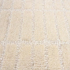 Hand-Tufted 100% Wool Area Rug – Unique Modern Geometric Grid Pattern, Soft Plush Textured Carpet for Living Room, Bedroom, Dining Room & Entryway (Beige, 6' Round)