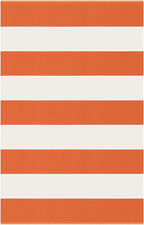 KOZYFLY Orange and White Striped Rug Doormat 2x3 Ft Halloween Fall Cotton Woven Washable Indoor Outdoor Rugs for Layered Door Mats Porch/Kitchen/Farmhouse