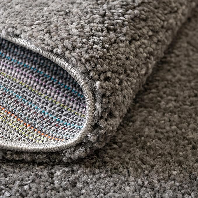 Unique Loom Solo Collection Area Rug - Calabasas (7' 10" x 10' Oval, Gray)