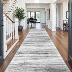 Large Runner Rugs for Hallway 4x16: Non-Slip Washable Wide Carpet - Soft Low-Pile Stain and Spill Resistant Rug for Entryway Living Room Dining Room Balcony Garage Office Grey