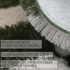 4x6 Area Rugs for Living Room Bedroom, Soft Fluffy Shaggy Bedside Rug, Indoor Floor Carpet for Kids Playroom, Dorms, Nursery Rooms, Home Decor (Olive Green & White 4'x6')