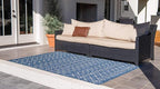 Unique Loom Outdoor Trellis Collection Area Rug - Tribal Trellis (9' x 12' Rectangle, Blue/ Ivory)