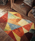 YIHOUSE Brown Rustic Area Rugs 3x5,Geometric Burnt Orange Area Rug Non Slip,Farmhouse Rugs Washable,Burgundy Carpets for Bedroom, Boho Rug for Kitchen,Dining Room