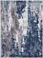 LUXE WEAVERS Euston Collection D.Blue-L.Blue 2x7 Modern Abstract Area Rug