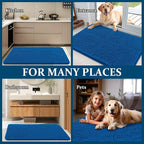 OLANLY Dog Door Mat for Muddy Paws 36x24, Absorbs Moisture and Dirt, Absorbent Non-Slip Washable Doormat, Quick Dry Chenille Mud Mat, Entry Indoor Entryway Carpet for Inside Floor, Deep Navy Blue