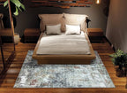 Bloom Rugs Washable Non-Slip 5' x 7' Rug - Gray/Red/Brown Modern Abstract Area Rug for Living Room, Bedroom, Dining Room, and Kitchen - Exact Size: 5' x 7'