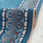 Antep Rugs Alfombras Bordered Modern 3x5 Non-Slip (Non-Skid) Low Pile Rubber Backing Indoor Area Rug (Turquoise Blue, 3' x 5')