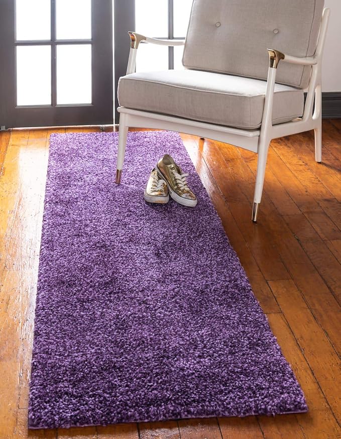 Unique Loom Solo Collection Area Rug - Calabasas (2' 2" x 13' 1" Runner, Violet)