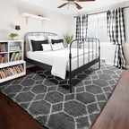 ONASAR 5x7 Area Rugs for Living Room Bedroom, Washable Fluffy Grey and White Faux Fur Bedside Rug, Geometric Boho Soft Plush Shaggy Floor Carpet Mat for Nursery Kids Girls Teen Dorm Home Decor