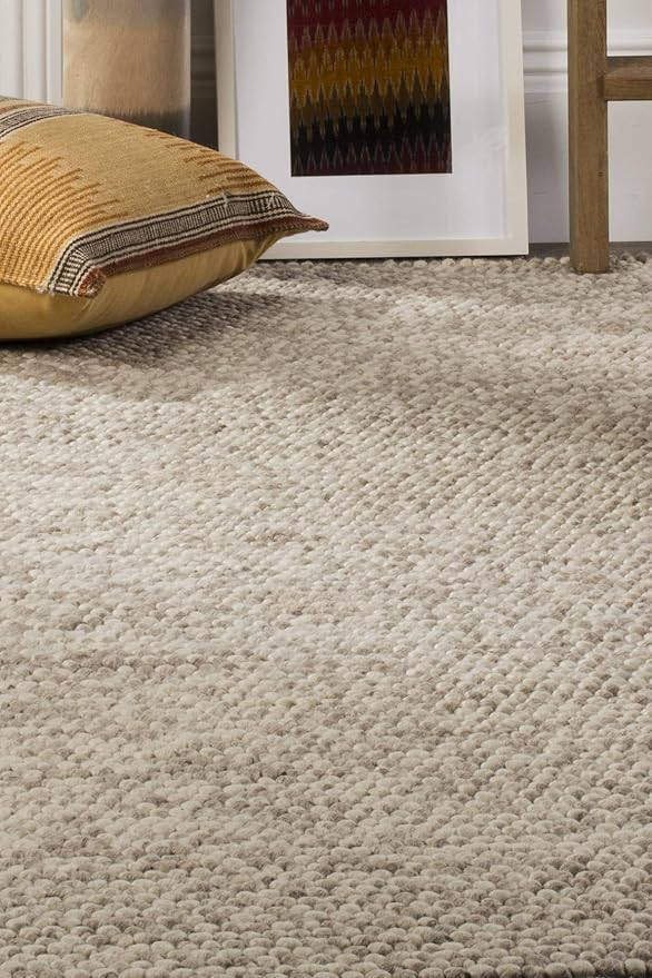 SAFAVIEH Area Rug 5x8 - Natura Collection - Beige, Handmade Wool Blend, Textured Design, Ideal for Living Room, Bedroom, Dining Space (NAT620B)