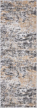 Rugs.com Leipzig Collection Runner Rug – 6 Ft Runner Beige Low-Pile Rug Perfect for Hallways, Entryways