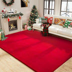 Amearea Large Modern Area Rugs for Bedroom Living Room, 6x9 Feet Red Thickened Memory Foam Rug, Fluffy Indoor Washable Rugs Non Slip Minimalist Carpet for Boys Girls Dorm Nursery Room Decor