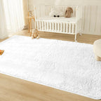 Andency 6x9 Area Rugs White,Large Shag Fluffy Soft Shaggy Rugs for Living Room Bedroom, Non-Slip Thick Plush Carpet for Kids Girls and Boys, Dorm Nursery Home Decor Aesthetic