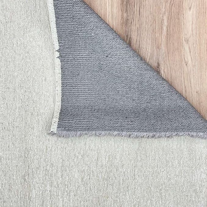 Alfa Rich 5x8 White Washable Area Rugs for Living Room Bedroom Kitchen Cotton Decor Rug