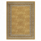 Antep Rugs Alfombras Modern Bordered 3x5 Non-Skid (Non-Slip) Low Profile Pile Rubber Backing Indoor Area Rugs (Brown, 3' x 5')
