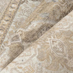 2x3 Washable Vintage Area Rug for Living Room Bedroom Non Slip Distressed Traditional Beige Brown Soft Thin Throw Rug Low Pile Lightweight Floral Doormat Entryway Indoor Kitchen Laundry Room