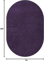 Eyely UES100N-6OV Supersoft Haze Solid Low-Pile Indoor Area Rug, Coastal, Bohemian, Minimalist, Classic, Casual for Bedroom,Kitchen,Living Room,Non Shedding,Easy-Washing, Purple, 6 X 9 Oval