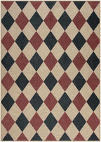 Lahome Checkered 5x7 Rug, Indoor Outdoor Rug Non Shedding Black and Red Washable Carpet, Checkerboard Non Slip Stain Resistant Indoor Carpet for Patio Office Living Dining Room