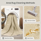 Valenrug Washable Rug 5x7 - Stain Resistant 5x7 Area Rugs for Living Room, Non Slip Backing Printed Rugs for Bedroom, Folable Machine Washable Area Rug (5'x7', Brown)