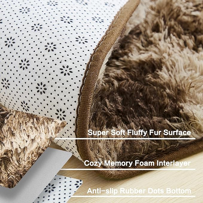 Andency Soft Area Rugs for Living Room Bedroom, 5x8 Fluffy Shaggy Bedside Rug, Non-Slip Large Shag Fuzzy Plush Carpets for Bedroom Kids Dorm Nursery Home Decor Aesthetic, Tie-Dyed Brown