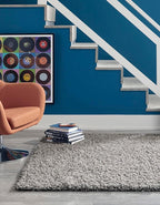 Unique Loom Solid Shag Collection Area Rug (10' x 13' 11" Rectangle, Cloud Gray)