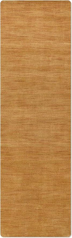 Hand Knotted Loom Wool ECO-Friendly Area Rugs - 2'6''x10', Runner, Gold Color, Solid Plain Design, High Pile Handmade Anti Skid Area Rugs for Living Room, Bed Room (L00111)