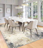 10x14 Washable Area Rugs - Modern Abstract Large Rugs for Living Room Non-Slip Low Pile Soft Machine Washable Carpet for Bedroom, Under Dining Table, Nursery, Farmhouse (10'x14' Beige Tan)