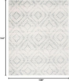 SAFAVIEH Adirondack Collection Area Rug - 9' x 12', Ivory & Light Blue, Modern Diamond Distressed Design, Non-Shedding & Easy Care, Ideal for High Traffic Areas in Living Room, Bedroom (ADR131T)