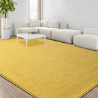 Large Area Rugs for Living Room Bedroom, 5x8 Feet Yellow Rug, Minimalist Modern Shag Rug, Soft Thick Comfy Memory Foam Indoor Carpet, Non-Slip Washable Rug for Boys Girls Dorm Nursery Room Home Decor