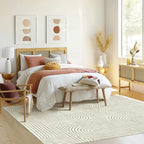Washable Area Rug 8x10 - Large Sage Green Boho Rugs for Living Room Soft Abstract Bedroom Rug Ultra-Thin Modern Rainbow Carpet Rug for Dining Room Nursery Room Home Decor