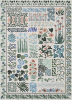 Floral Boho 5x7 Area Rugs for Bedroom Living Room, Botanical Soft Dining Room Rug, Large Non Slip Stain Resistant Indoor Throw Carpet for Entryway Kitchen Office Playroom (Beige,5 x 7)