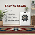 6x8 Rug Non Silp - Navajo Rugs for Living Room, Southwestern Tribal Ethnic Rustic Cabin Low Pile Machine Washable Area Rugs for Bedroom, Navajo Carpet House Decor & Gifts