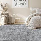 Nakagishi 6x9 Area Rugs Living Room: Washable Abstract Large Neutral Soft Rug Stain Resistant Modern Indoor Floor Non-Slip Carpet for Bedroom Nursery Kids Playroom Office Dining Room Dorm- Grey
