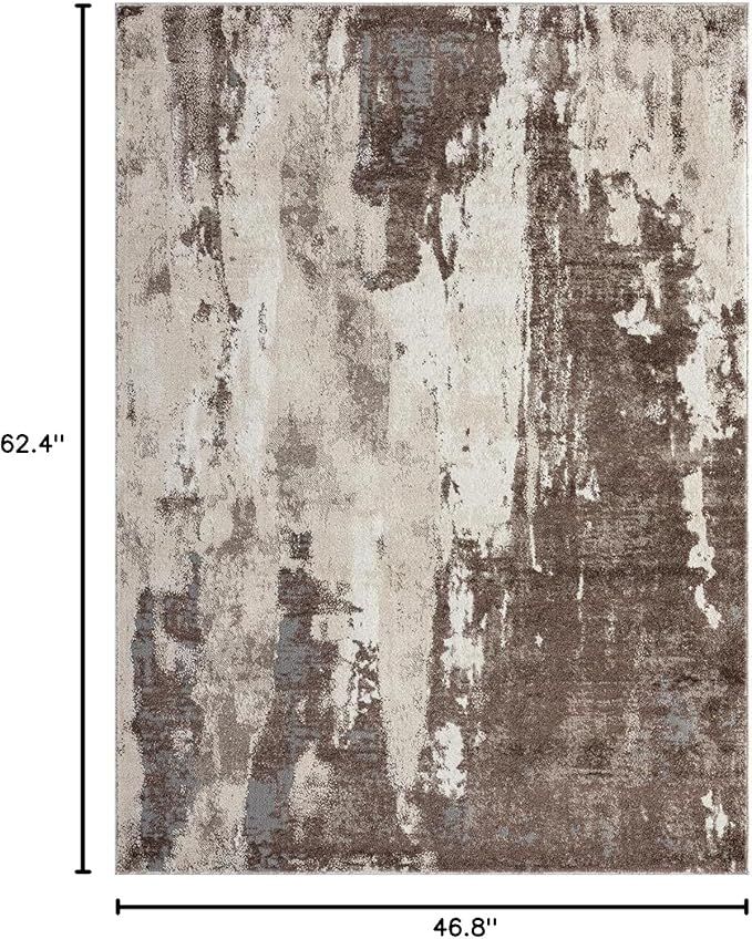 LUXE WEAVERS Euston Collection 7681 Brown 4x5 Modern Abstract Area Rug