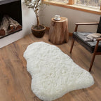 Small Rugs for Bedroom, Cream White Fluffy Shag Rug, 2x3 Ft Small Throw Rug, Soft Fuzzy Shaggy Bedside Rug for Indoor Home Decor Aesthetic