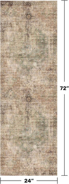 Farmhouse Washable Hallway Runner Rug, 2x6 Green and Brown Rugs for Kitchen Floor Waterproof, Bathroom, Entrance Indoor, Bedroom, Non Skid & Stain Resistant Carpet