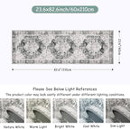 Moynesa Ultra-Thin Washable Runner Rug 2x7 for Hallway Non-Slip, Grey Kitchen Runner Rugs with Rubber Backing, Long Non Shedding Low Pile Bedroom Bedside Carpet for Bathroom Laundry Living Room