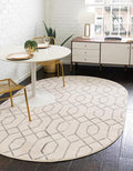 Unique Loom Marilyn Monroe Glam Collection Area Rug - Trellis (7' 10' x 10' Oval, White Silver/ Silver)