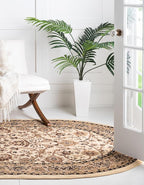 Unique Loom Sialk Hill Collection Area Rug - Washington (7' 10" x 10' Oval Ivory/Black)