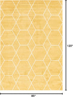 Unique Loom Trellis Frieze Collection Area Rug - Geometric (7' 1" x 10' Rectangle Yellow/Ivory)