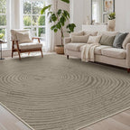 Bavni 5x7 Rug, Soft Machine Washable Area Rug Non Slip, Modern Printed Lightweight Rug, Abstract Pet Friendly Rug for Living Room, Playroom, Bedroom, Wood Brown